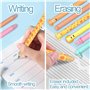 YNOUYRS Trousse Ecole 2 en1 en Silicone Souple-stylos à encre gel effaçables, Fermeture Eclair en Silicone, Pochette de Stylo, s