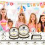 Décorations de Fête de Diplôme Set, Graduation Ceremony Tableware Set, Vaisselle de Remise des Diplômes, Lot de 81 Accessoires d