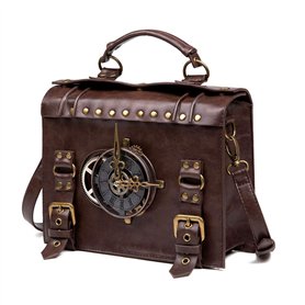 HUAXM Vintage Steampunk Sac à Dos Retro Gothique Main en Cuir Sac Messenger Moyen Age Sac à bandoulière pour Ordinateur Portable