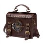 HUAXM Vintage Steampunk Sac à Dos Retro Gothique Main en Cuir Sac Messenger Moyen Age Sac à bandoulière pour Ordinateur Portable