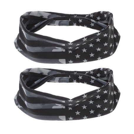 BESPORTBLE Bandeau De Sport Unisexe - Lot De 2 Bandeaux Élastiques À Motif Drapeau Américain Pour Entraînement Course À Pied Et