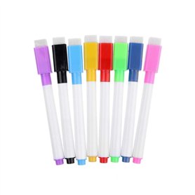 Snner 8Pcs coloré Tableau blanc stylo magnétique Marqueurs effaçables à sec Tableau blanc stylo Marqueurs avec effaceur intégré