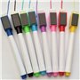 Snner 8Pcs coloré Tableau blanc stylo magnétique Marqueurs effaçables à sec Tableau blanc stylo Marqueurs avec effaceur intégré