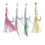 LPATTERN 22 Paquets Sabiki Pêche Maquereau Plumes Leurre Mer Pollack Hareng Sabiki Pêche Mer Leurres de Pêche Plumes Crochets Ap