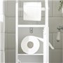 SoBuy® FRG135-W Support Papier Toilette Armoire Porte-Papier Toilette Porte Brosse WC Meuble de Salle de Bain sur Pied en Bois -