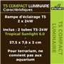 Reptiles Planet - T5 Compact Luminaire 6.0 - Rampe d’Eclairage avec 2 Tubes T5 - 24 W / 58 cm