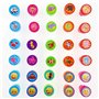 JZK Animal marin + Emoji + animal sauvage, 30 timbres encreurs pour les enfants timbre set auto-encreur stamper pour les enfants