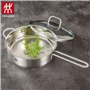 Zwilling TwinNova3 Sauteuse à induction 24 cm avec couvercle 2 pièces, poêle à saute non revêtue, bord haut, passe au lave-vaiss