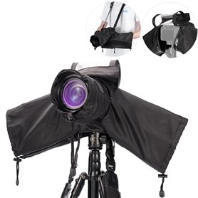 JJC Housse de Pluie en Nylon pour Appareil Photo et objectifs Canon Sony Nikon ≤ 230 mm de Longueur – Sangle et trépied montable