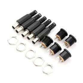 KERDEJAR 10 pièces 12V 3A fiches mâles en Plastique + Prise Femelle Montage sur Panneau Jack connecteur d'alimentation CC Fourni