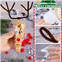 Kit de 100pcs Sachets Transparent Triangle et 100pcs Fils Chenille Marron avec 100pcs Pompons Rouges 200pcs Yeux Mobiles Décorat