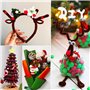 Kit de 100pcs Sachets Transparent Triangle et 100pcs Fils Chenille Marron avec 100pcs Pompons Rouges 200pcs Yeux Mobiles Décorat