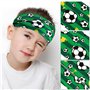 3pcs Bandeaux Large Cheveux Garçon Headband Serre Tête Élastique Forme Football TrophéeDessin Animé Vert Blanc Noir Bandeau de C