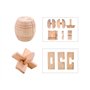 Chonor 6 Pièces 3D Puzzle en Métal Casse-tête en Bois - Classique Brain Teaser IQ Puzzle Éducatif Jouet Jeu Jigsaw pour Enfants 