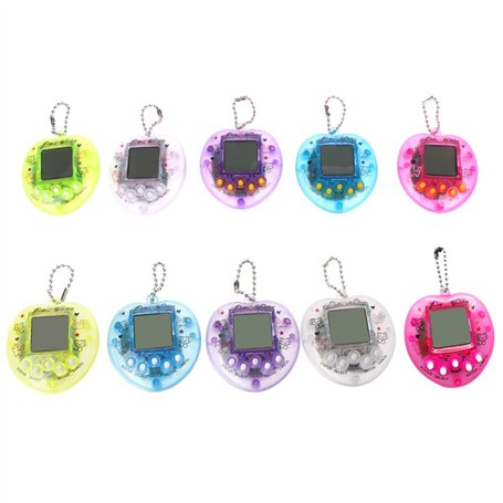 KERDEJAR Machine de Jeu électronique numérique virtuelle pour Animaux de Compagnie en Forme de Coeur Mignon LCD avec Porte-clés