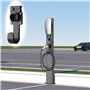 Poteau de Borne de Recharge Socle de Connecteur de Chargeur de Véhicule Électrique avec Support de Câble Verrouillable