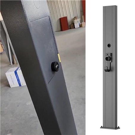 Poteau de Borne de Recharge Borne de Recharge pour Véhicules Électriques Verrouillable avec Support de Câble