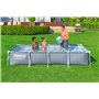 Piscine hors sol rectangulaire Steel Pro™ imprimée graphique 366 x 201 x66 cm, filtre à cartouche