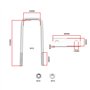 Create idea 2 Sets Kits de Boulons en U Boulons en U Carrés en Fer Galvanisé avec Plaque de Cadre d'écrous M10 pour Applications