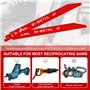 Lot de 25 lames de scie sabre 25,4 cm 14/18 TPI bi-métal - Scie pneumatique - Avec coffret de rangement - Pour la coupe du fer, 