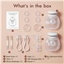 NCVI Lot de 2 tire-lait mains libres 8126, tire-lait électrique portable avec 3 modes et 12 niveaux, double pompe à lait pour al