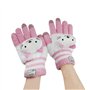 Femme Fille Gants Hiver Moufles en Plein Air Gants Tricotés à Laine Chauds Thermique Doigts Complets Cartoon Kitty Gants Ecran T