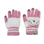 Femme Fille Gants Hiver Moufles en Plein Air Gants Tricotés à Laine Chauds Thermique Doigts Complets Cartoon Kitty Gants Ecran T