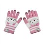 Femme Fille Gants Hiver Moufles en Plein Air Gants Tricotés à Laine Chauds Thermique Doigts Complets Cartoon Kitty Gants Ecran T