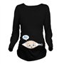 Q.KIM T-Shirt de Maternité Femme Manches Longues de maternité Motif Grossesse Amusant Humour imprimé-Hi Baby