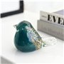 Art de glaçage coloré oiseau vert foncé moineau pigeon hirondelle figurine en verre soufflé à la main presse-papier en verre sou