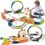 TUMAMA Circuit Voiture Enfant Electrique Cars Jouet Automatique Voiture Pont et Tunnel 202 Pièces Ensemble de Pistes de Voiture