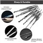 Lot de 6 Forets à bois trou carré Bédanes Creux en Acier Outils Set pour travail du bois Foret a trou carre Foret Trou de Perçag