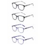 JM Lot de 4 Lunettes de Lecture Charnière à Ressort Verre de Presbyte Hommes Femmes Lunettes de Vue +2.0 Paquet de 2 Gris et Paq