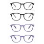 JM Lot de 4 Lunettes de Lecture Charnière à Ressort Verre de Presbyte Hommes Femmes Lunettes de Vue +2.0 Paquet de 2 Gris et Paq