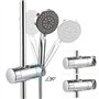 Joyoldelf Support Douche à Main Remplaçable Support Pommeau de Douche 19-25MM à Diamètre Réglable ABS Chromé