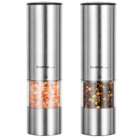 SIMPLETASTE Batterie Fonctionnant Moulin à Poivre Electrique avec Broyeur en Céramique Réglable