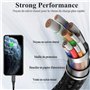 Câble Chargeur [1m+2m/Lot de 2] Certifié MFi Chargeur iPhone Nylon Tressé Câble Fil Lightning Charge Rapide Cordon pour iPhone 1