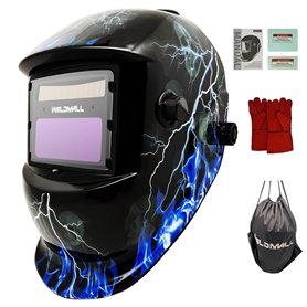 WELDMALL Vraie Couleur Énergie Solaire Casque de soudage à assombrissement Automatique avec et 2 Capteurs de Filtre pour Le soud