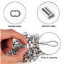 AIEX 200 Pièces Manchon de Boucle de Sertissage en Aluminium Manchons de Câble Métallique Manchon de Boucle de Sertissage de Vir