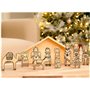 WONDROUS' DECO Crèche de Noël miniature en bois avec figurines à collectionner