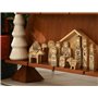 WONDROUS' DECO Crèche de Noël miniature en bois avec figurines à collectionner, petits ornements de crèche de Noël pour décorati