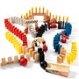 Dorjee - D3.400 - Jeu de Domino Rally coloré en Bois 115 pièces - avec élements de Circuits et Sac en Coton - pour Enfants à par