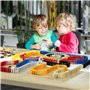 Dorjee - D3.400 - Jeu de Domino Rally coloré en Bois 115 pièces - avec élements de Circuits et Sac en Coton - pour Enfants à par