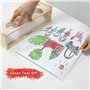 Dorjee - D3.404 - Porte-rouleau de papier en bois - avec rouleau de papier de 30,5 cm x 4,5 m, y compris 2 pinceaux, 2 gobelets 