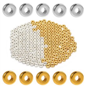 SAVITA 200 Pièces 6mm Perles Intercalaires Plates avec Trous