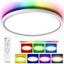 BURNNOVE Plafonnier LED RGB 24W 3200LM Lampe Plafond 3000-6000K Dimmable 8 Niveaux Luminosité Etanche IP54 avec Télécommande 7 R