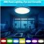 BURNNOVE Plafonnier LED RGB 24W 3200LM Lampe Plafond 3000-6000K Dimmable 8 Niveaux Luminosité Etanche IP54 avec Télécommande 7 R