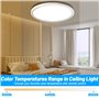 BURNNOVE Plafonnier LED RGB 24W 3200LM Lampe Plafond 3000-6000K Dimmable 8 Niveaux Luminosité Etanche IP54 avec Télécommande 7 R