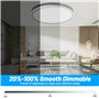 BURNNOVE Plafonnier LED RGB 24W 3200LM Lampe Plafond 3000-6000K Dimmable 8 Niveaux Luminosité Etanche IP54 avec Télécommande 7 R
