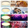 BURNNOVE Plafonnier LED RGB 24W 3200LM Lampe Plafond 3000-6000K Dimmable 8 Niveaux Luminosité Etanche IP54 avec Télécommande 7 R